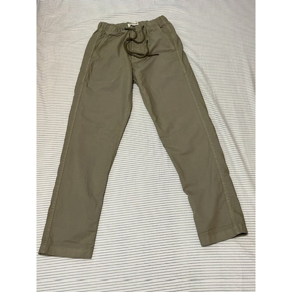 Garment-Dyed Twill Drawstring Pants (green)